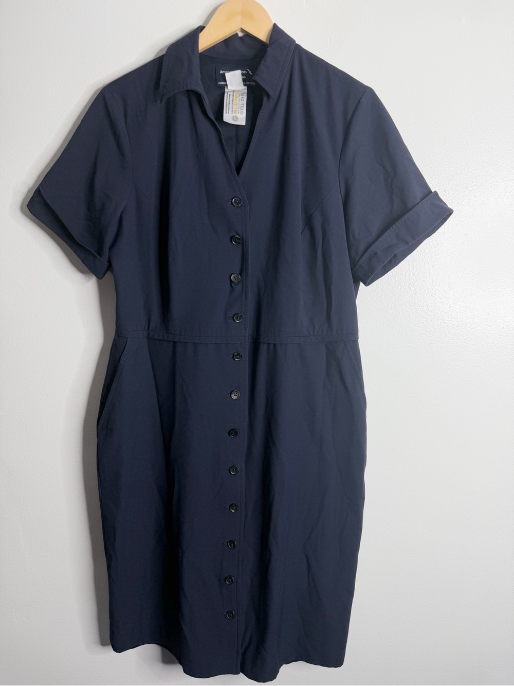 American Airlines Lands End Flight Attendant Dress Navy Oeko Tex Women's 14